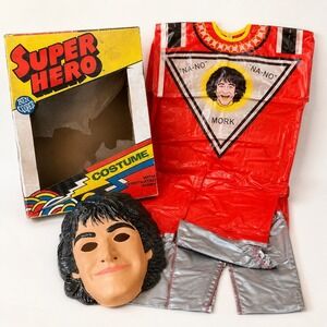 1978 Ben Cooper Mork & Mindy Mork Halloween Costume Mask Box Small 4-6 Vintage
